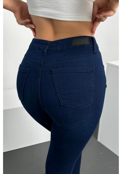 HLT Jeans Kadın Blue Black Süper Skinny Fit Esnek Likralı Yüksek Bel Denim Jean Kot Pantolon HLTJENNİE-BLUE BLACK-K Çok Renkli