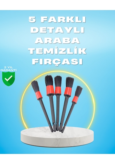 Techmrt 5'li Araba Temizlik Fırçaları-farklı Boyutlu Fırçalarla Derinlemesine Temizlik