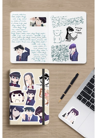 Komi Can't Communicate Komi San Anime Sticker Paketi 23 Adet Çok Renkli