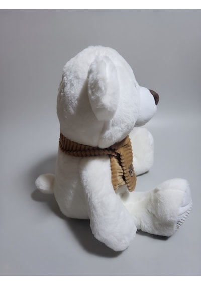 Peluş 45 Cm Atkılı Ayıcık Krem