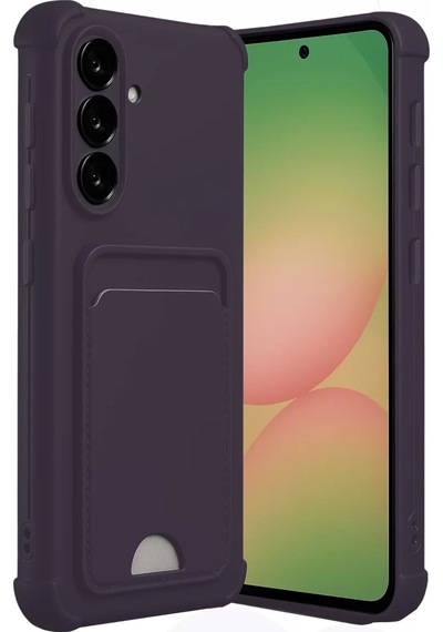 Newface Samsung Galaxy A55 5g Kılıf Kelvin Kartvizitli Silikon - Derin Mor