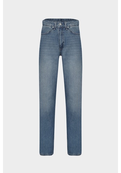 Açelyaokcu High Waist Relaxed Mom Fit Mid Jean Mavi