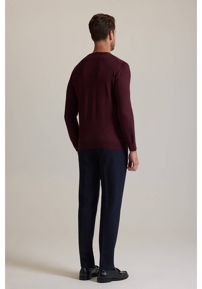 Ysf Erkek Bordo Bisiklet Yaka Triko