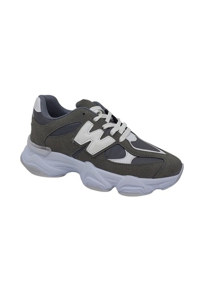 Zerhan 7040 Unisex Füme Bağcıklı Kalın Taban Spor Ayakkabı