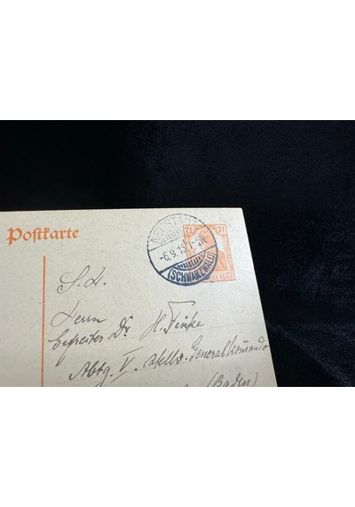 Deutsche Reichspost Antiye 1916 Yılı Alman Reich Döneminden 7 1/2 Pfennig Kendinden Pullu Posta Kartı Postadan Geçmiş