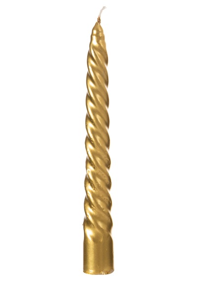 Mudo Home 2li Burgulu Şamdan Mum Gold 18cm 6355028