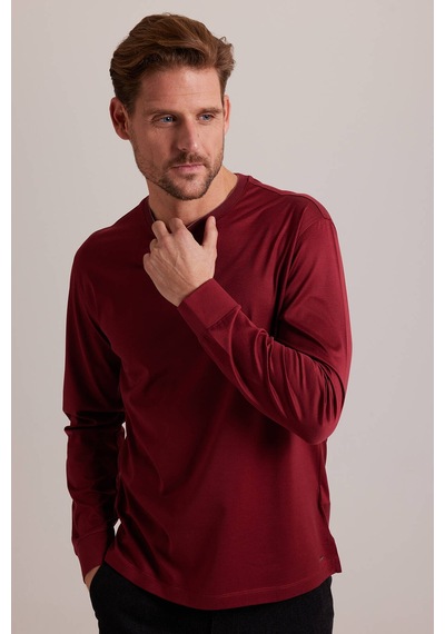 Ysf Erkek Bordo Bisiklet Yaka Pamuklu Sweatshirt