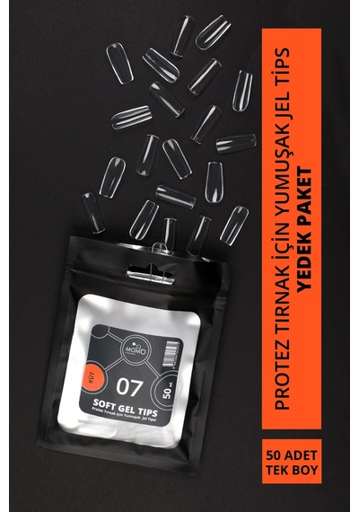 Momo Professional Soft Gel Tips Küt No:07 Tek Boy 50 Li Yedek Paket