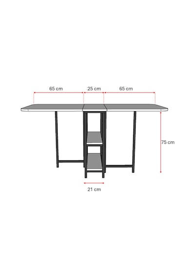 Asra Trend Metal Ayaklı Katlanır Mutfak Masası KM-31 %100 MDF Akıllı Yemek Masası Beyaz