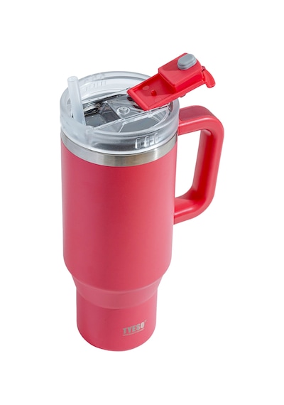 Tyeso Qq Termos Sızdırmaz Pipetli Çift Duvarlı Vakumlu 900ml Kırmızı