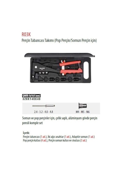 Ceta Form R03K Perçin Pensesi Takımı (Pop Perçin/Somun Perçin Içi