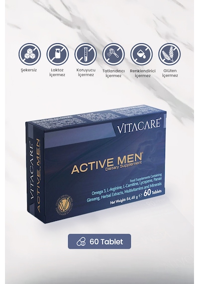 Vitacare Active Men Takviye Edici Gıda 60 Tablet