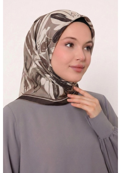 Bonjela Soft Eşarp Yonca Desen Vizon Vizon
