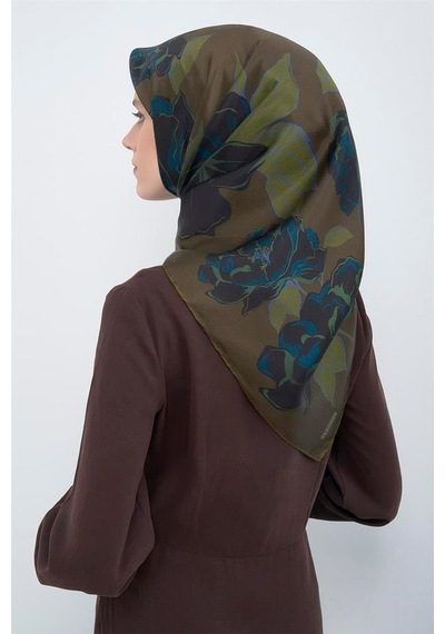 Armine İpek Eşarp 2026 Yaz - 9509-56 Haki Twill