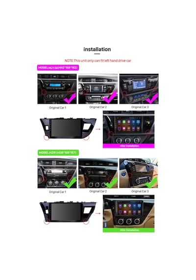 Toyota Corolla 2014 Uyumlu Multi Medya Navi Gasyon Usb Kamera Carplayer
