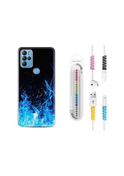 General Mobile Gm21 Pro Kılıf Kablo Koruyuculu Blue Fire 1678