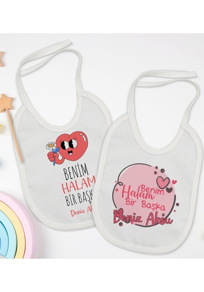 BK Kids Kişiye Özel Halam Bir Başka Tasarımlı 2’li Beyaz Mama Önl Beyaz