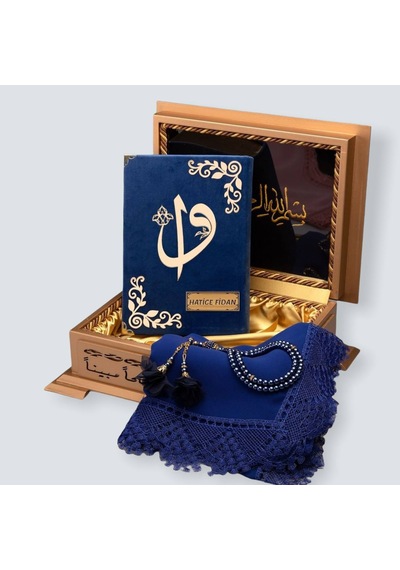 Gold Sandıklı Hafız Boy Kur'An-I Kerim Seti Set(Lacivert)