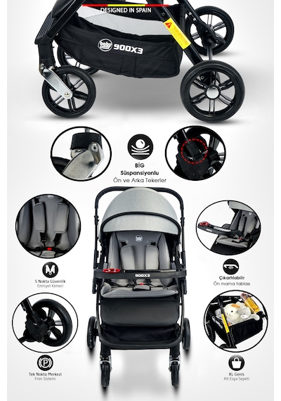 Baby Home 900 X3 Çift Yönlü Bebek Arabası