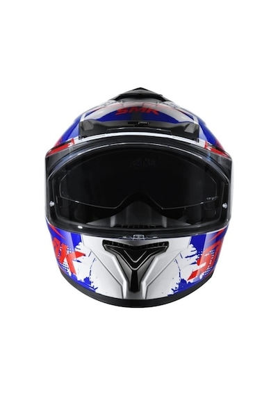 Smk Typhoon Grunge Kapalı Kask Kırmızı Mavi