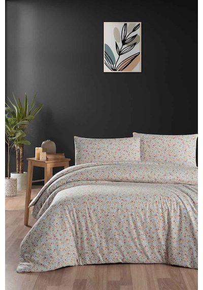 Menderes Home Cotton Collection Flanel R Tek Kişilik Nevresim Takımı Gonca Turuncu