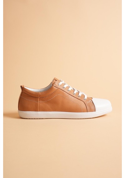 Analin Shoes Kadın Hakiki Deri Casual Spor Ayakkabı Taba