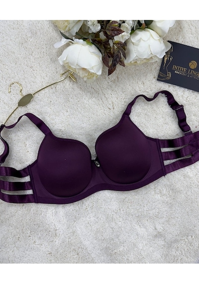 Le Jardin Marilyn Soft Cup Balenli Desteksiz Büyük Beden Sütyen - Mürdüm