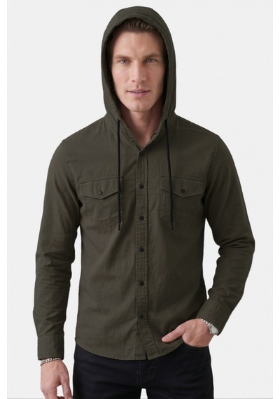 Deep Sea Deepsea Haki Kapüşonlu Likralı Kot Gömlek Slim Fit Çıt Çıt Kapamalı Erkek Gömlek 2300396 Deep Sea Deepsea Haki Kapüşonlu Likralı Kot Gömlek Slim Fit Çıt Çıt Kapamalı Erkek Gömlek 2300396