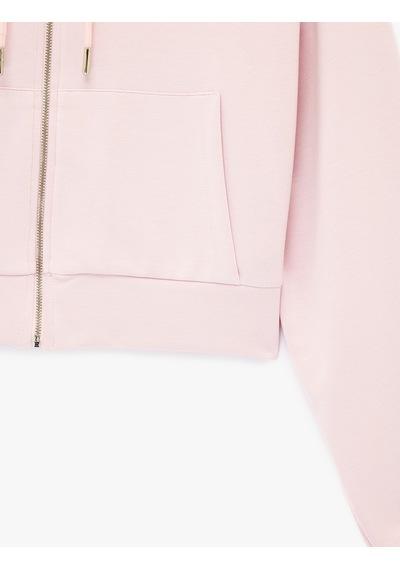 Koton Modal Kumaş Uzun Kollu Cepli Kapüşonlu Sweatshirt Pembe 6sak10296ek Gülkurusu