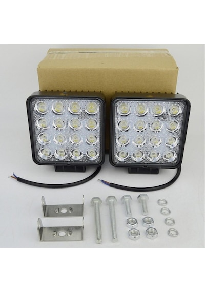 Ahmet Otomotiv 4 Adet 16 Ledli Off Road Çalışma Ve Sis Lambası 48watt 12 & 24 Vo