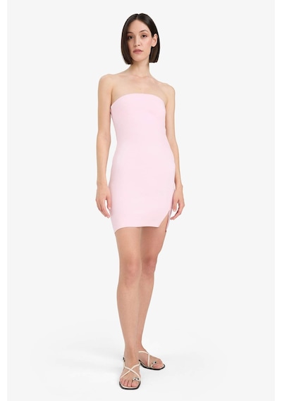 DeFacto Coool Straplez Yırtmaçlı Pembe Mini Elbise C6342AX24SMPN450 DeFacto Coool Straplez Yırtmaçlı Pembe Mini Elbise C6342AX24SMPN450
