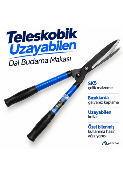 Teleskobik Uzayan Kollu Çelik Ağaç Dal Budama Çit Kesme Bahçe Makası