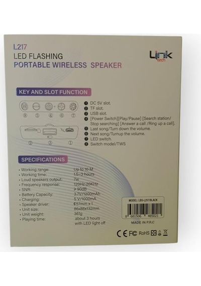 Linktech L217 Taşınabilir Rgb Işıklı Bluetooth Hoparlör