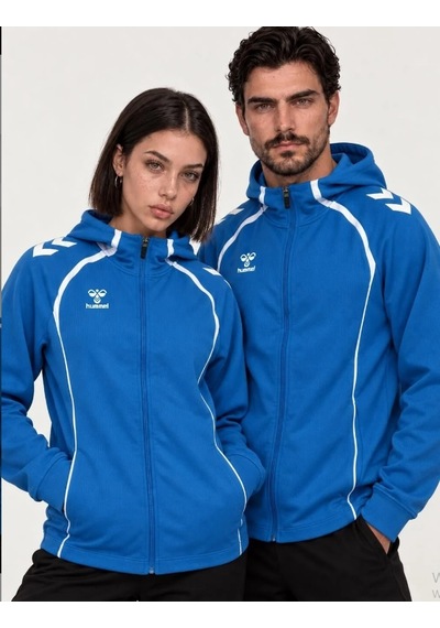 Hummel Target Zip Hoodie Sax Mavi