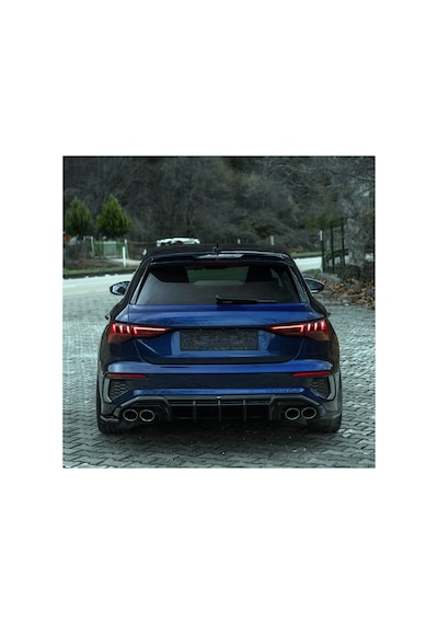 Audi A3 S Line 2020-2024 Arka Difüzör 8y Kasa Piano Black Difüzör Eki