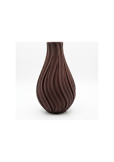 Modern Spiral Tasarım 3d Baskı Dekoratif Vazo 21 Cm Kahverengi