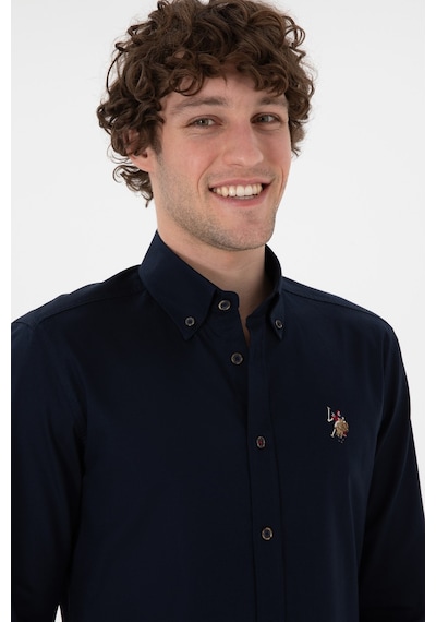 U.S. Polo Assn. U.s. Polo Assn. Pamuk Uzun Kol Slim Fit Gömlek 2082904 Siyah