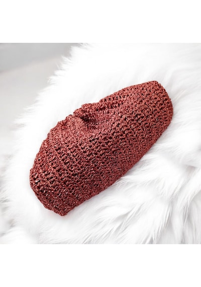 Bakır Metalik El Yapımı Clutch Çanta Şık Kadın Gece Çantası & Makyaj Çantası Handmade Bag