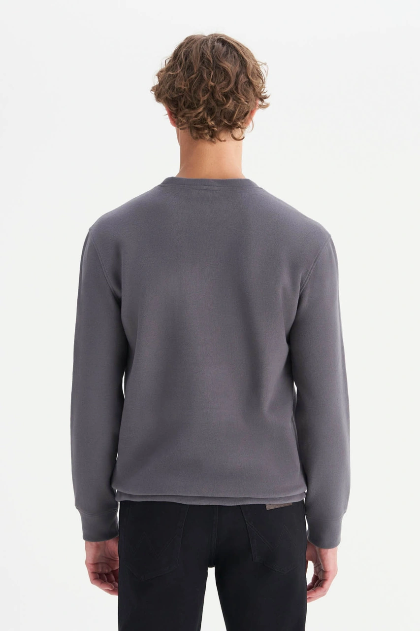 Wrangler Pamuklu Regular Fit Gri Erkek Sweatshirt Mw242262035 Gri