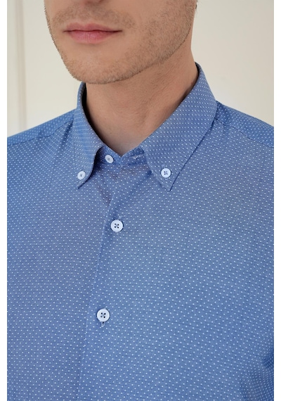 Efor Gk 748 Slim Fit Koyu Mavi Klasik Gömlek Mavi