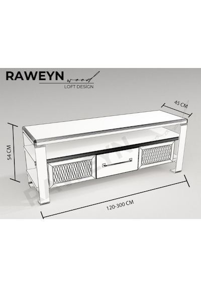 Raweyn Iron Doğal Ahşap Tv Ünitesi - 140cm Açık Ceviz
