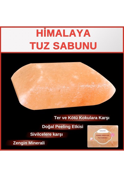 Hanzade Bitkisel Himalaya Tuz Sabunu 300-350 Gr Zengin Mineralli Doğal Saf Pembe Himalaya Kaya Tuzu Sabunu Doğal Peeling Sku: Smg8690010457837 Acı Badem