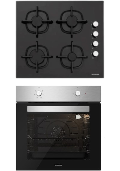Silverline BO6501X01 - CS5343B01 Siyah Cam Ankastre Set