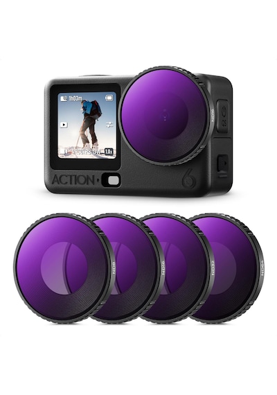 K&f Concept Djı Osmo Action 6 Uyumlu 4 Lü Nd Filtre Seti / Nd8 Nd16 Nd32 Nd64