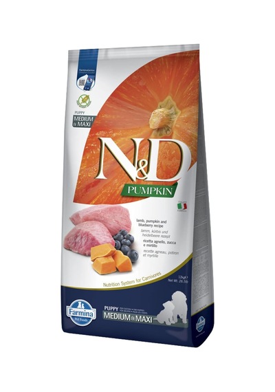 Tr N&d Pumpkin Kuru Köpek Maması, Tahılsız, Kuzu Ve Yabanmersinli, Yavru Köpek Medium Ve Maxi, 12 Kg