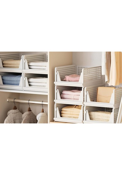 Ayrex 3 Adet Kayar Raf Elbise Dolap İçi Organizeri, Mutfak, Banyo, Çocuk Odası, Garaj Ve Ardiye İçin Üst Üste Diz Diğer