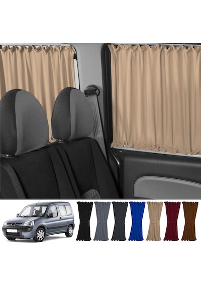 Pandami Peugeot Partner 1996-2008 Uyumlu Krem Raylı Oto Perde Takımı