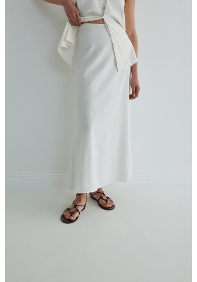 Suud Collection Beyaz Serena Kloş Etek
