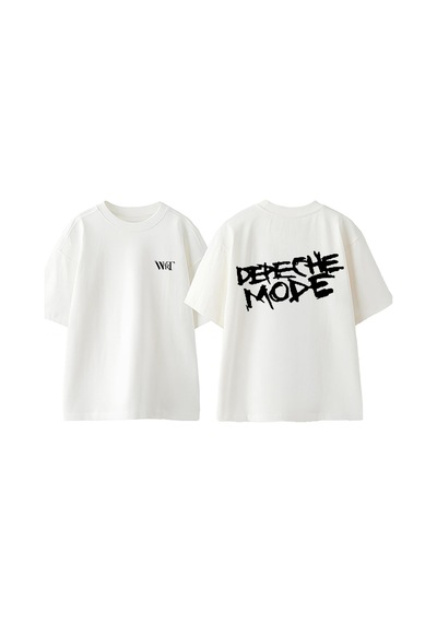Thewert Depeche Mode 3 Tasarım Sırt Baskılı Pamuk Beyaz Oversize T-shirt