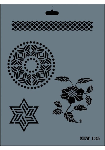 Rich New Seri N-135 Stencil 35x25 Cm - Blba-288481 Renkli